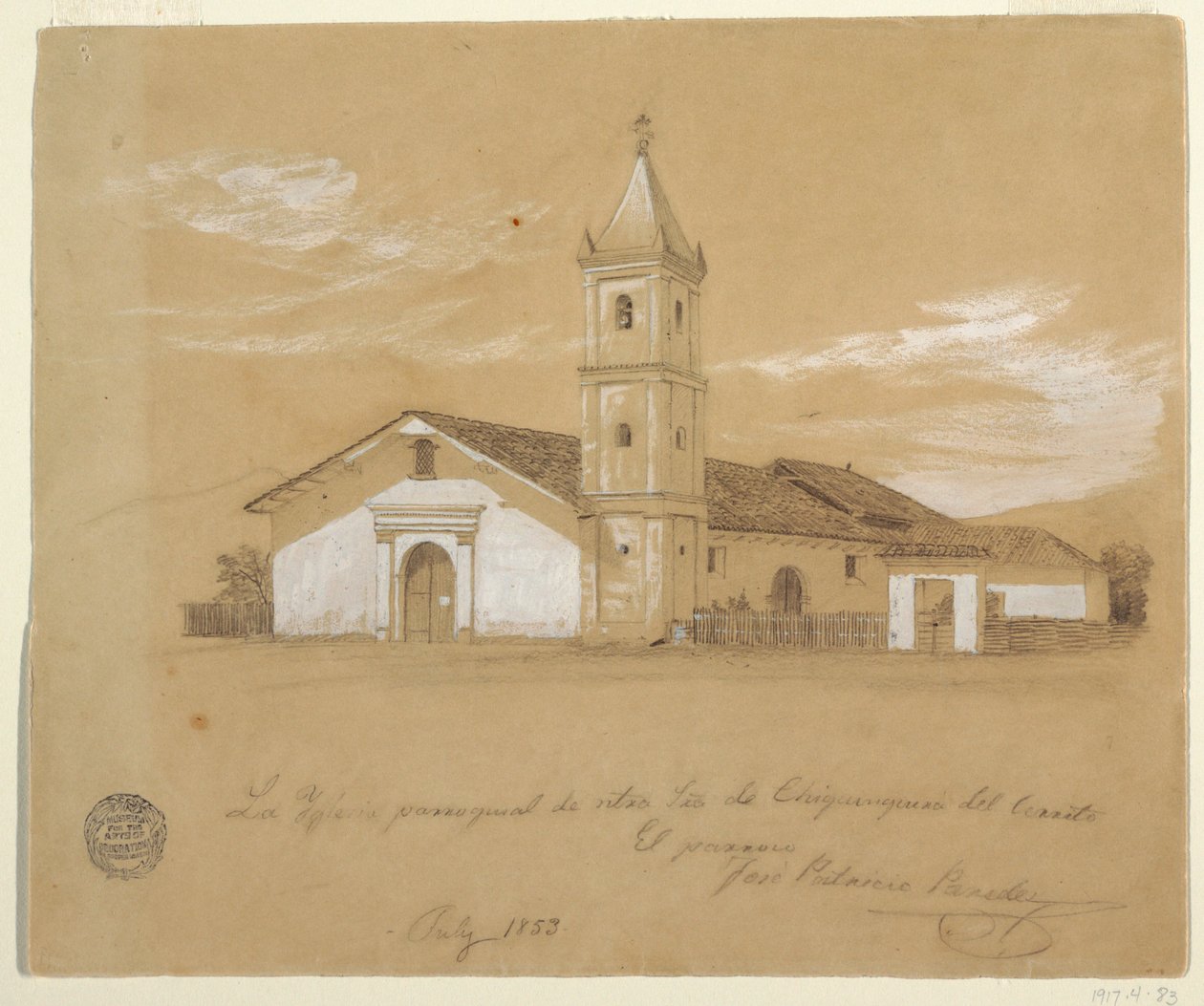 Kościół parafialny Matki Bożej Chiquinquira del Cerrito, Chiquinquira, Kolumbia autorstwa Frederic Edwin Church