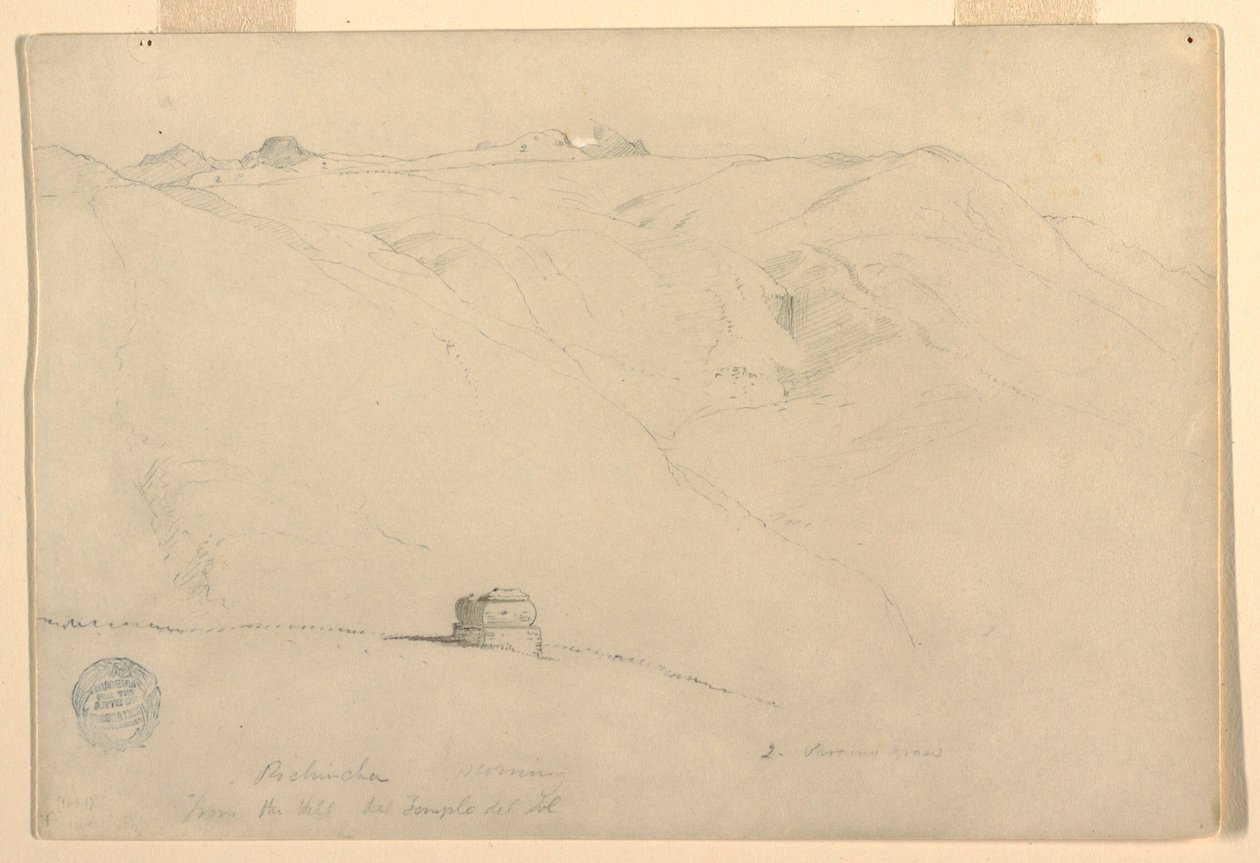 Pichincha, poranek, ze Świątyni Słońca, Quito, Ekwador, czerwiec 1857 r. autorstwa Frederic Edwin Church