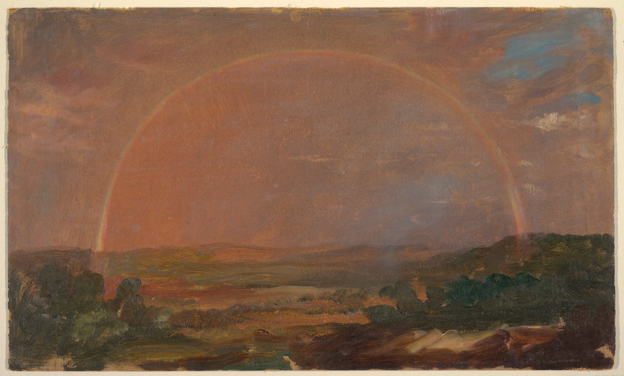 Tęcza nad pagórkowatym krajobrazem autorstwa Frederic Edwin Church