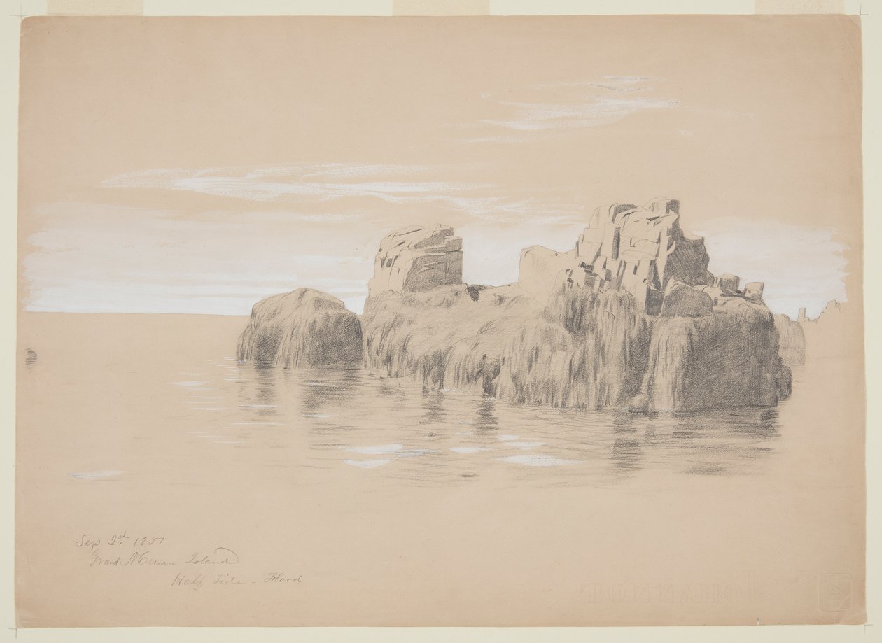 Skały na wybrzeżu, Wyspa Grand Manan, Kanada autorstwa Frederic Edwin Church