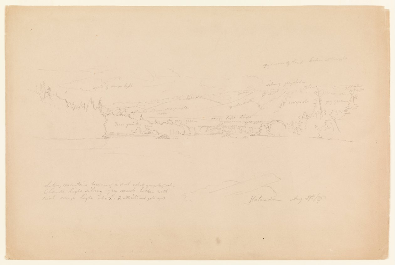 Brzeg jeziora i podnóża góry Katahdin autorstwa Frederic Edwin Church