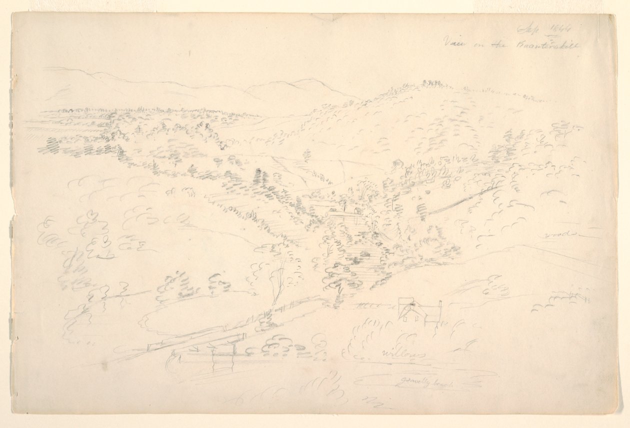 Szkic krajobrazu Catskill (widok Kaanterkill) autorstwa Frederic Edwin Church