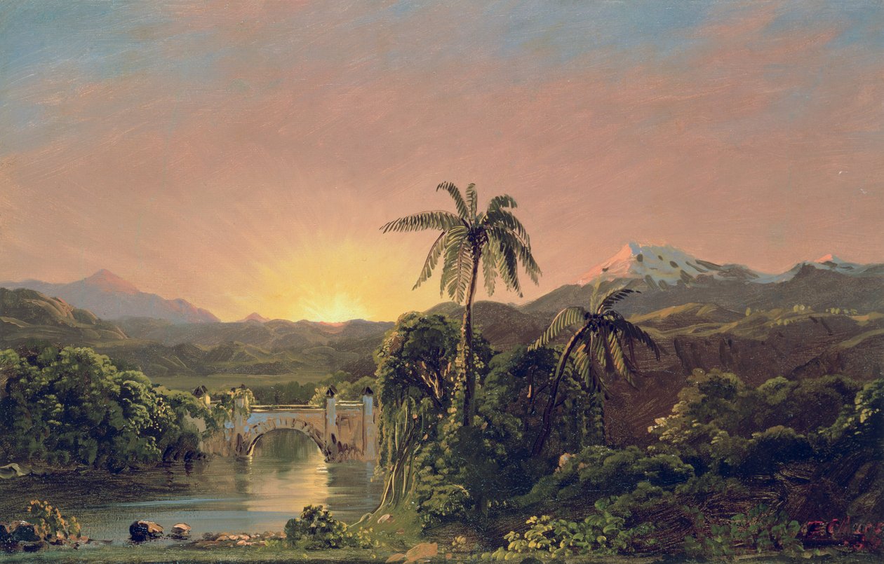 Zachód słońca w Ekwadorze autorstwa Frederic Edwin Church