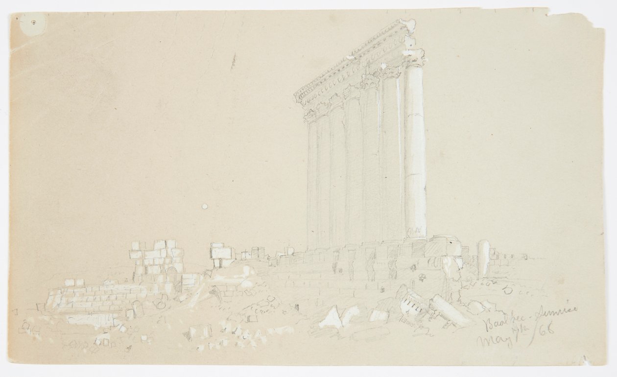 Świątynia Jowisza o wschodzie słońca, Baalbek autorstwa Frederic Edwin Church