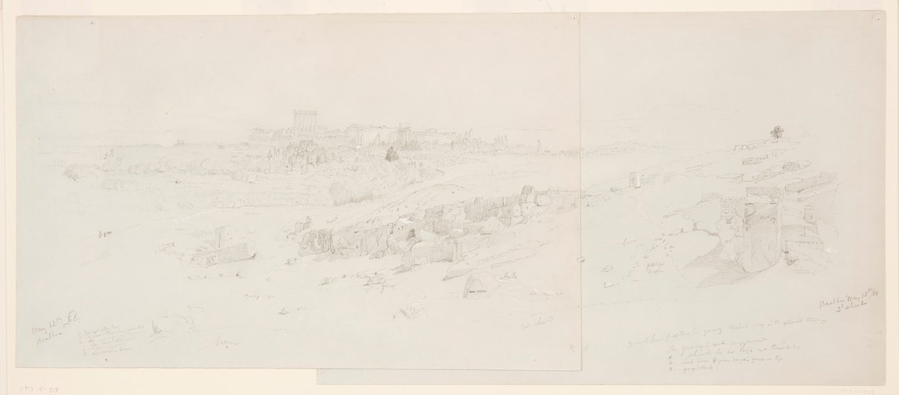 Świątynie o poranku, Baalbek autorstwa Frederic Edwin Church