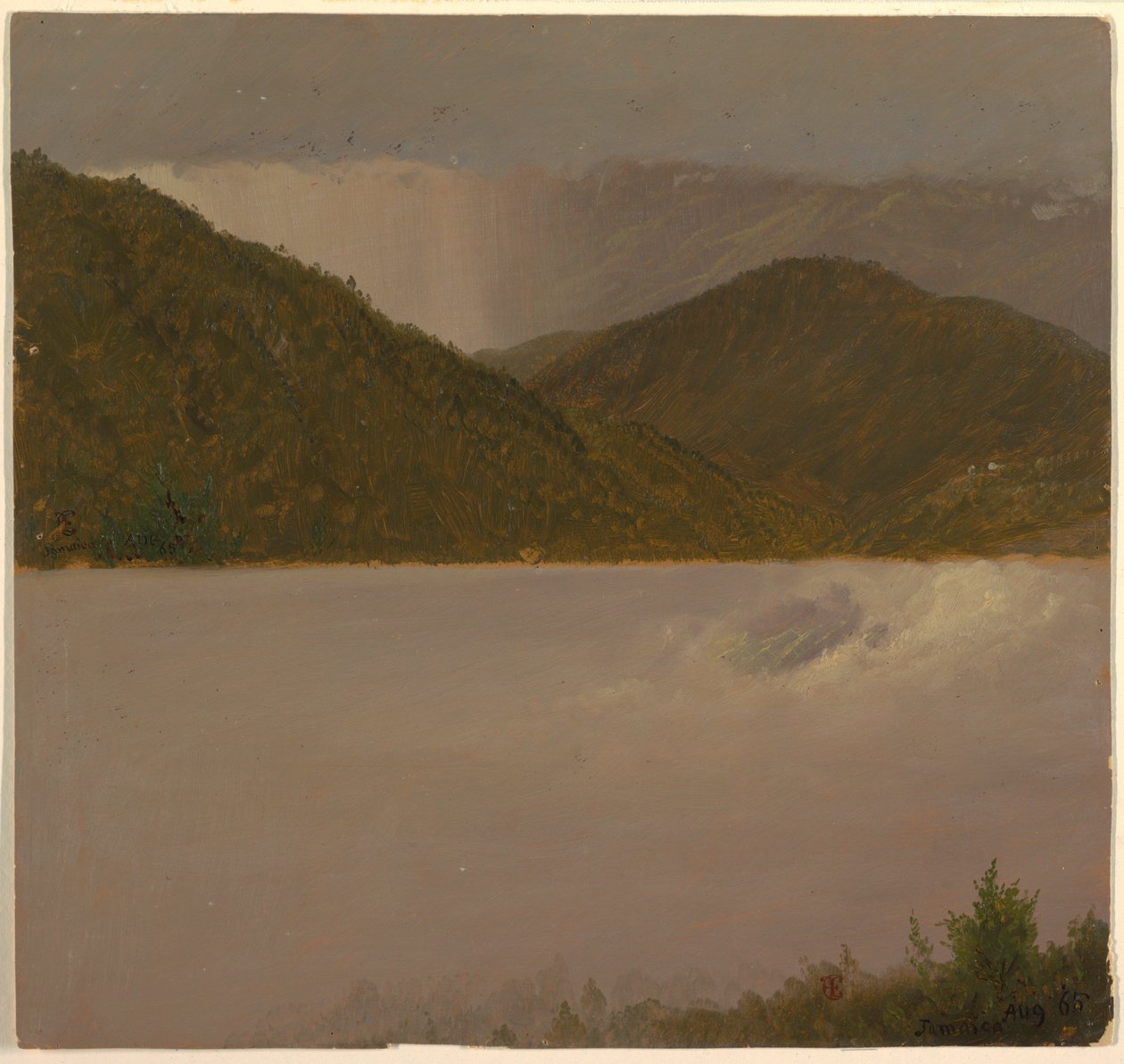 Dwa badania nad chmurami i szczytami górskimi, Jamajka autorstwa Frederic Edwin Church