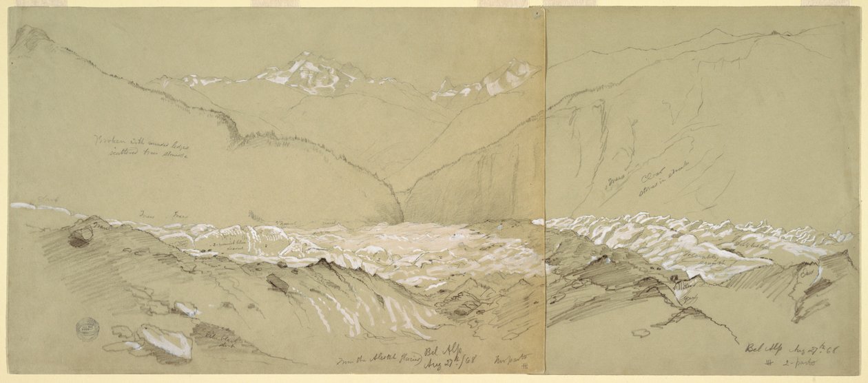 Lodowiec Upper Aletsch z Wielkim Fusshorn autorstwa Frederic Edwin Church