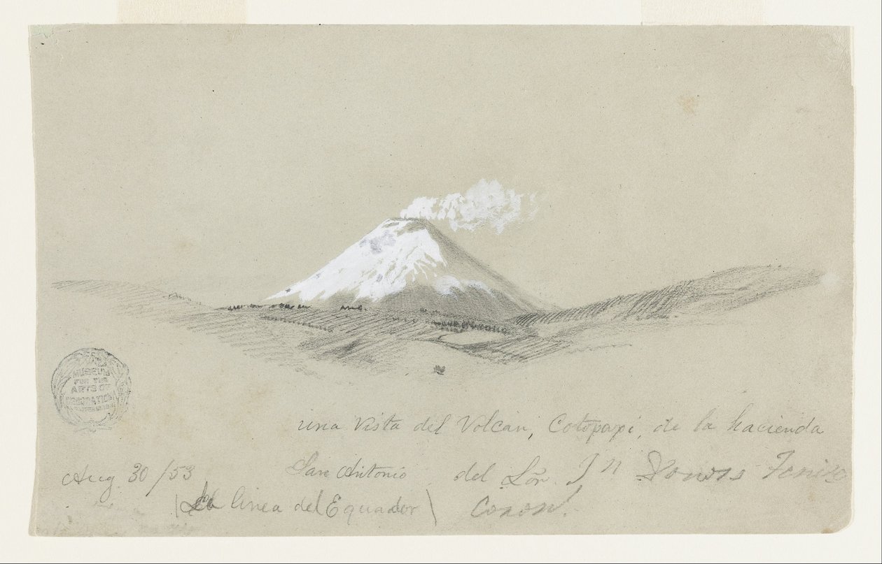 Widok na Cotapaxi z hacjendy San Antonio, Ekwador autorstwa Frederic Edwin Church