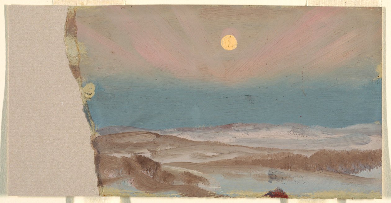 Zimowy krajobraz z pełnią księżyca autorstwa Frederic Edwin Church