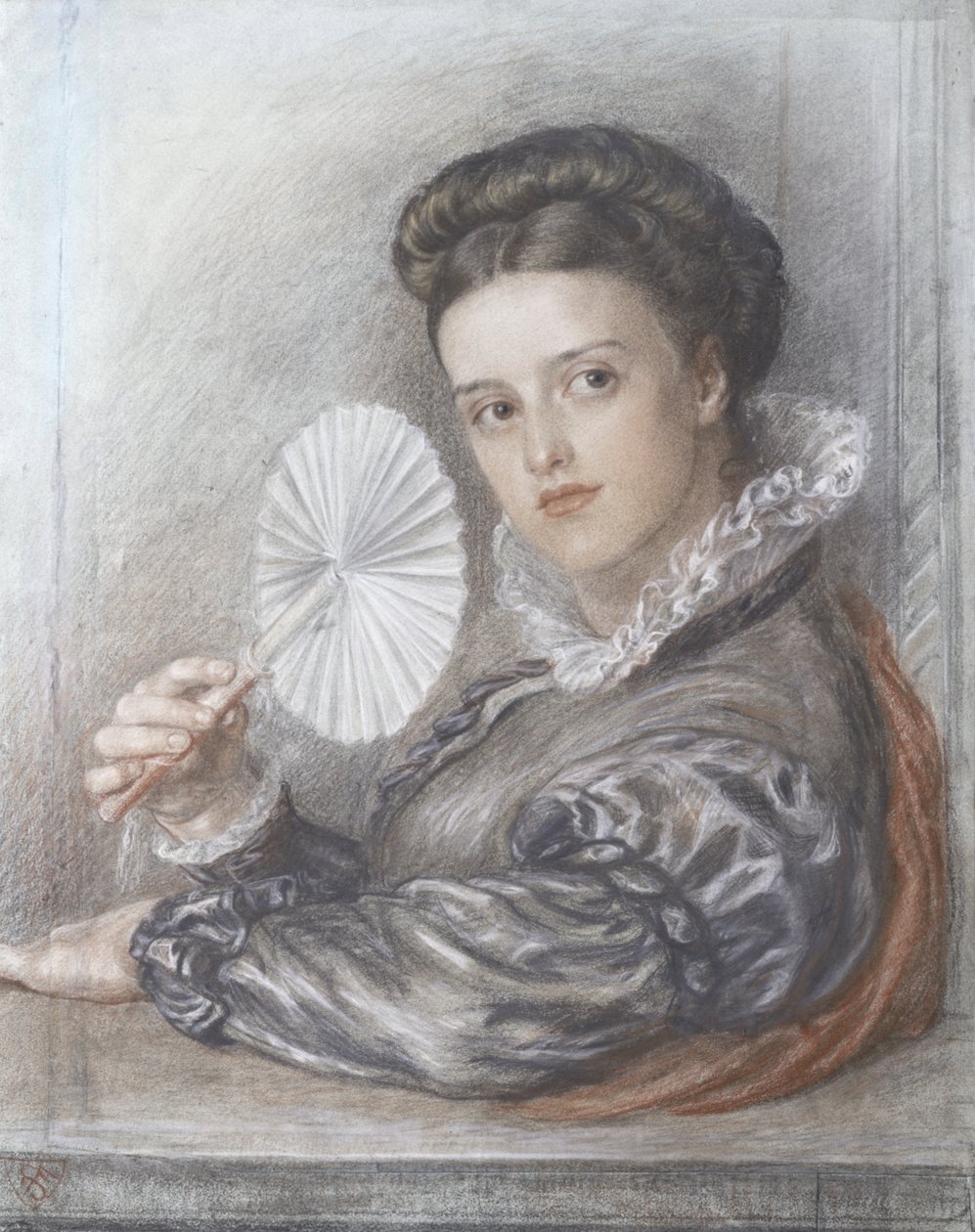 Głowa Pani (kreda) autorstwa Frederic James Shields