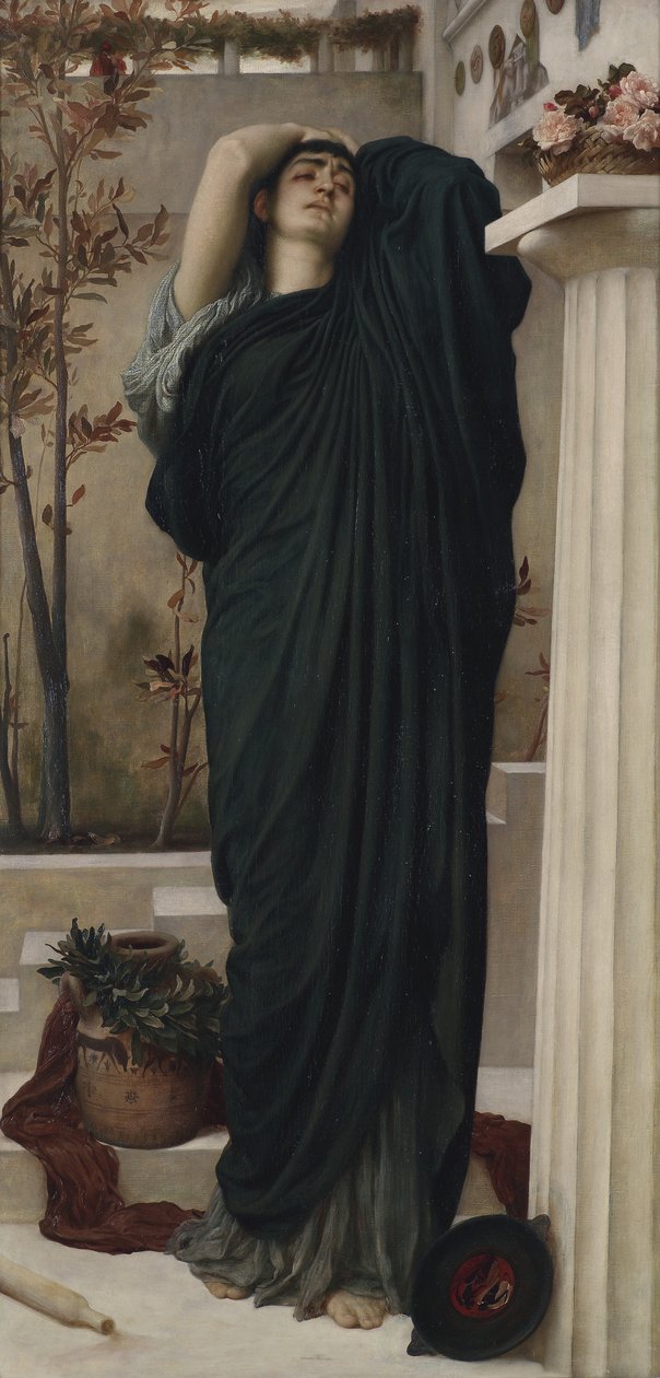 Elektra przy grobie Agamemnona (olej na płótnie) autorstwa Frederic Leighton