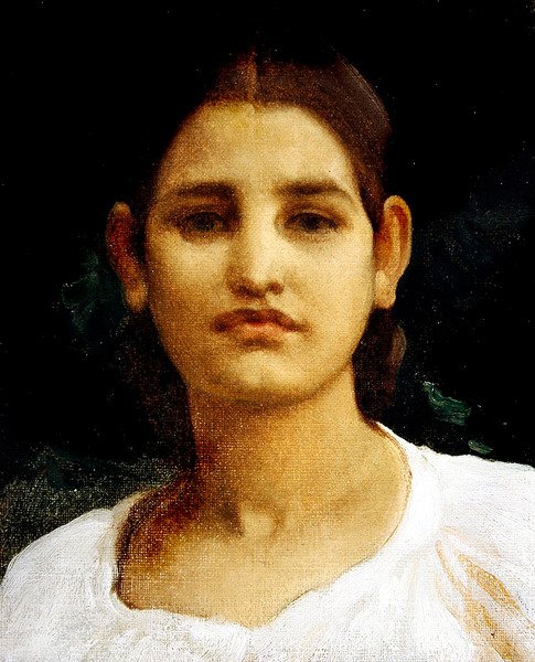Głowa dziewczyny (olej na płótnie) autorstwa Frederic Leighton
