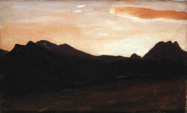 Krajobraz ze wzgórzami (olej na płótnie) autorstwa Frederic Leighton