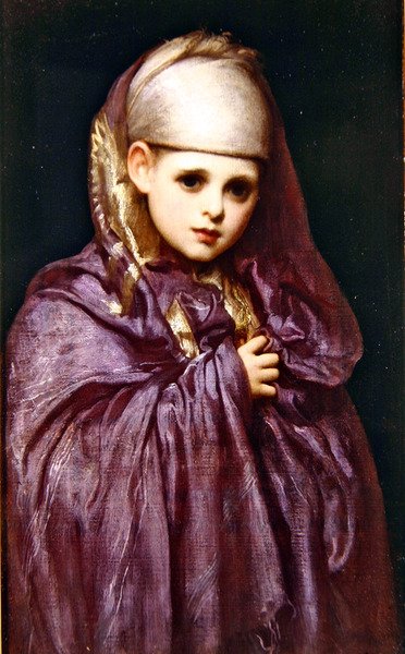 Mała Fatima (olej na papierze) autorstwa Frederic Leighton