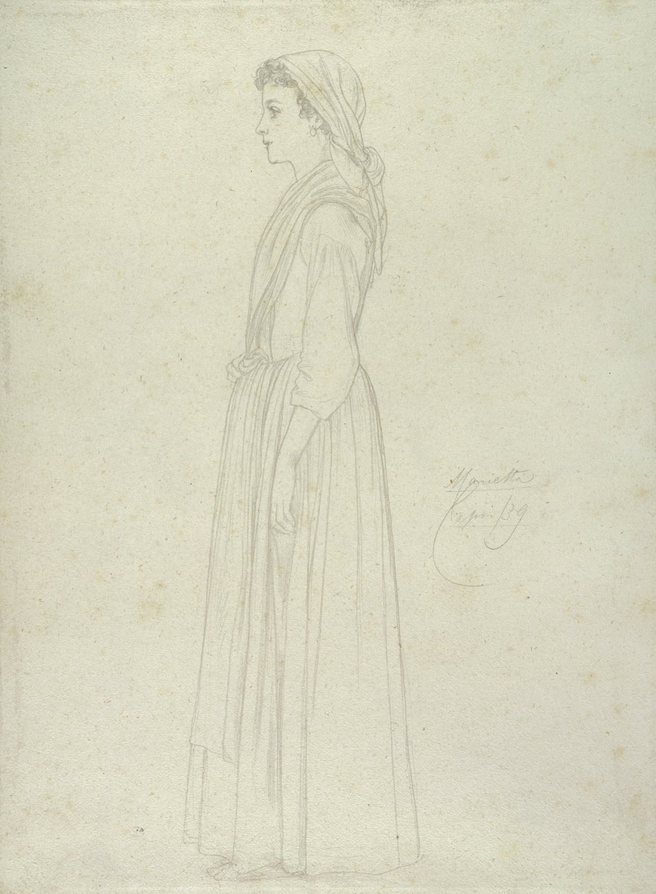 Marietta, Capri, 1859 (grafit na papierze) autorstwa Frederic Leighton