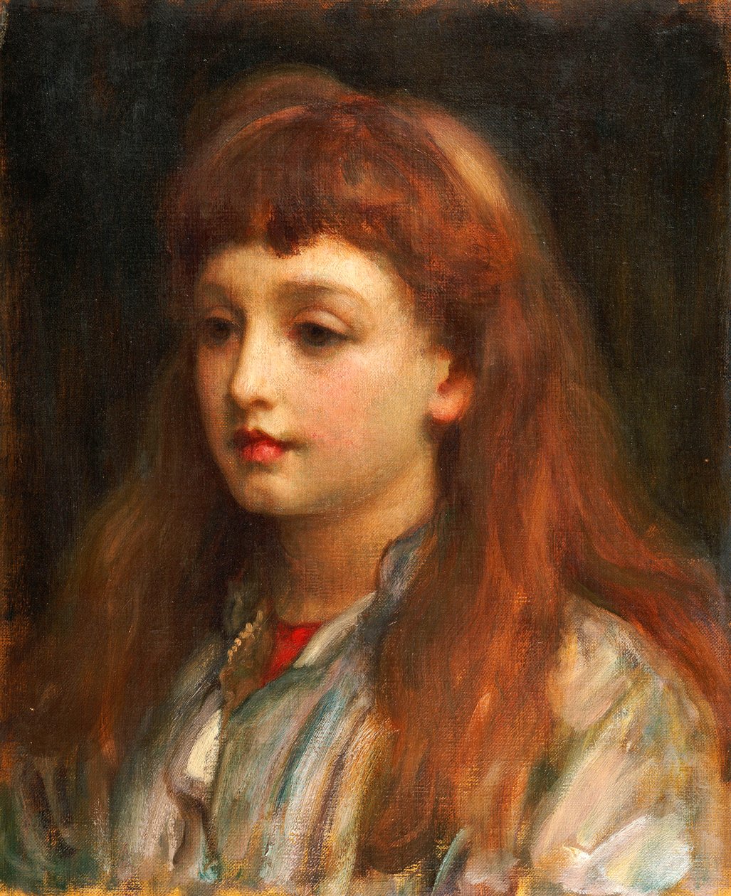 Portret młodej dziewczyny, głowa i ramiona autorstwa Frederic Leighton