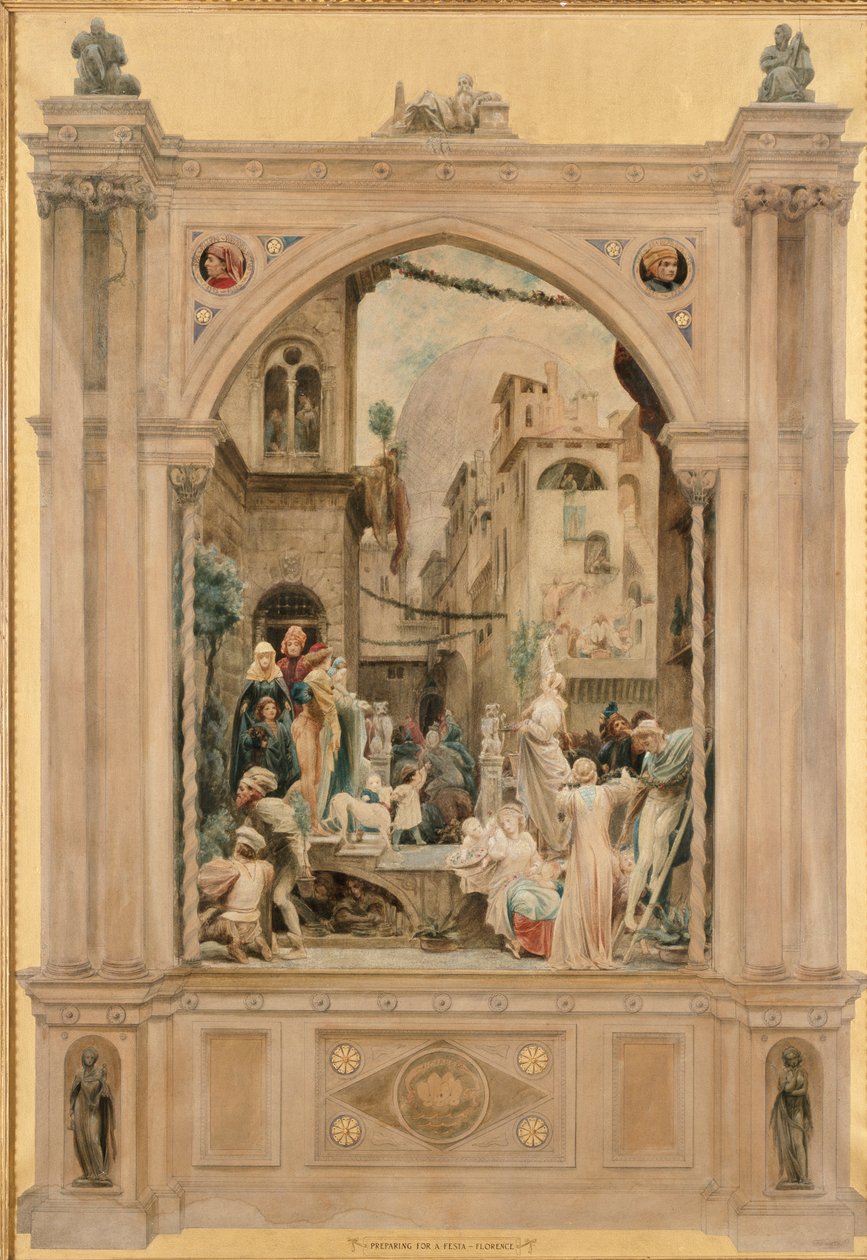 Przygotowanie do Festy, Florencja, 1851 autorstwa Frederic Leighton