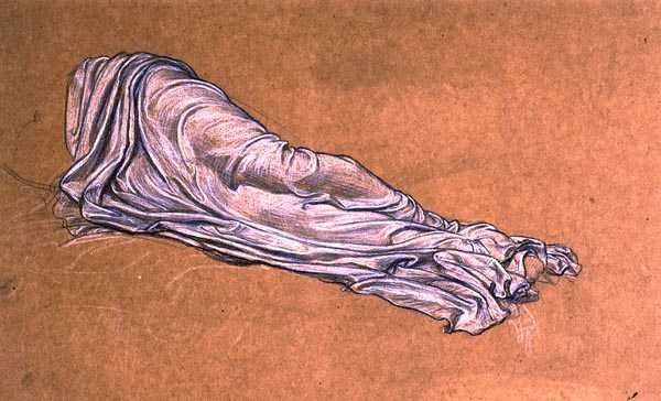 Studium Cymon i Ifigenia (ołówek i kreda na papierze) autorstwa Frederic Leighton
