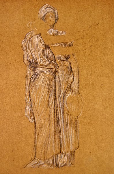 Study for the Dance (czarno-biała kreda na papierze) autorstwa Frederic Leighton