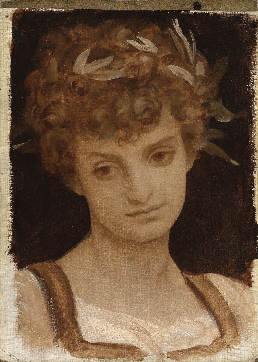 Studium głowy dziewczyny autorstwa Frederic Leighton