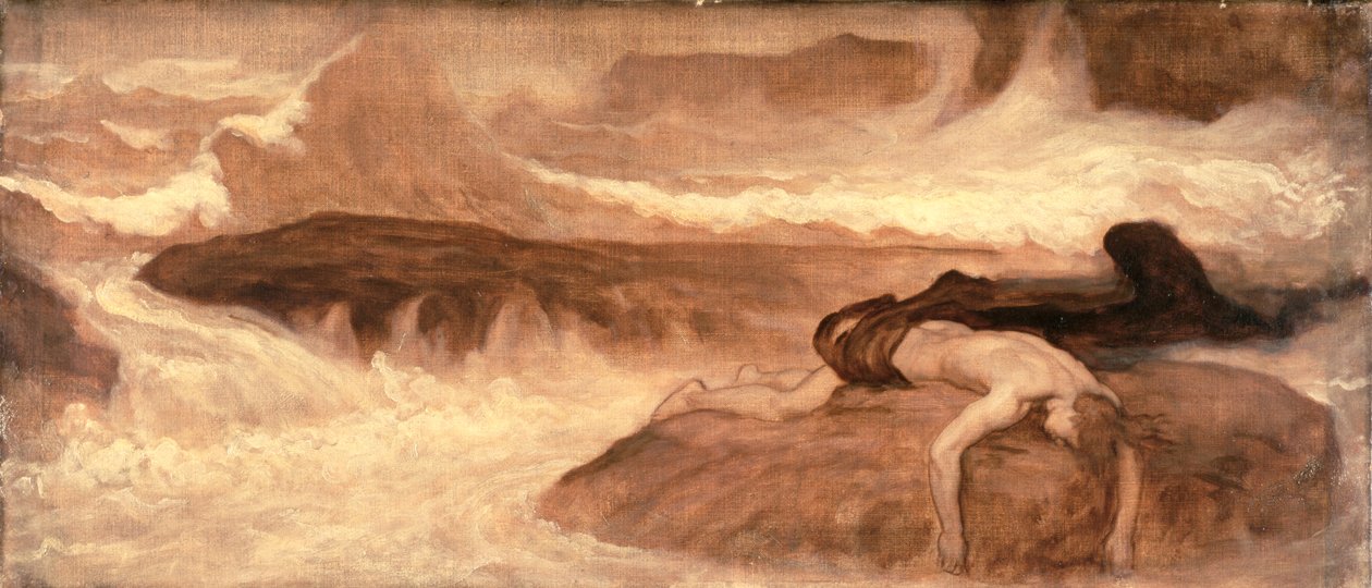 Śmierć Leandera, panel predelli Ostatniej straży bohatera autorstwa Frederic Leighton