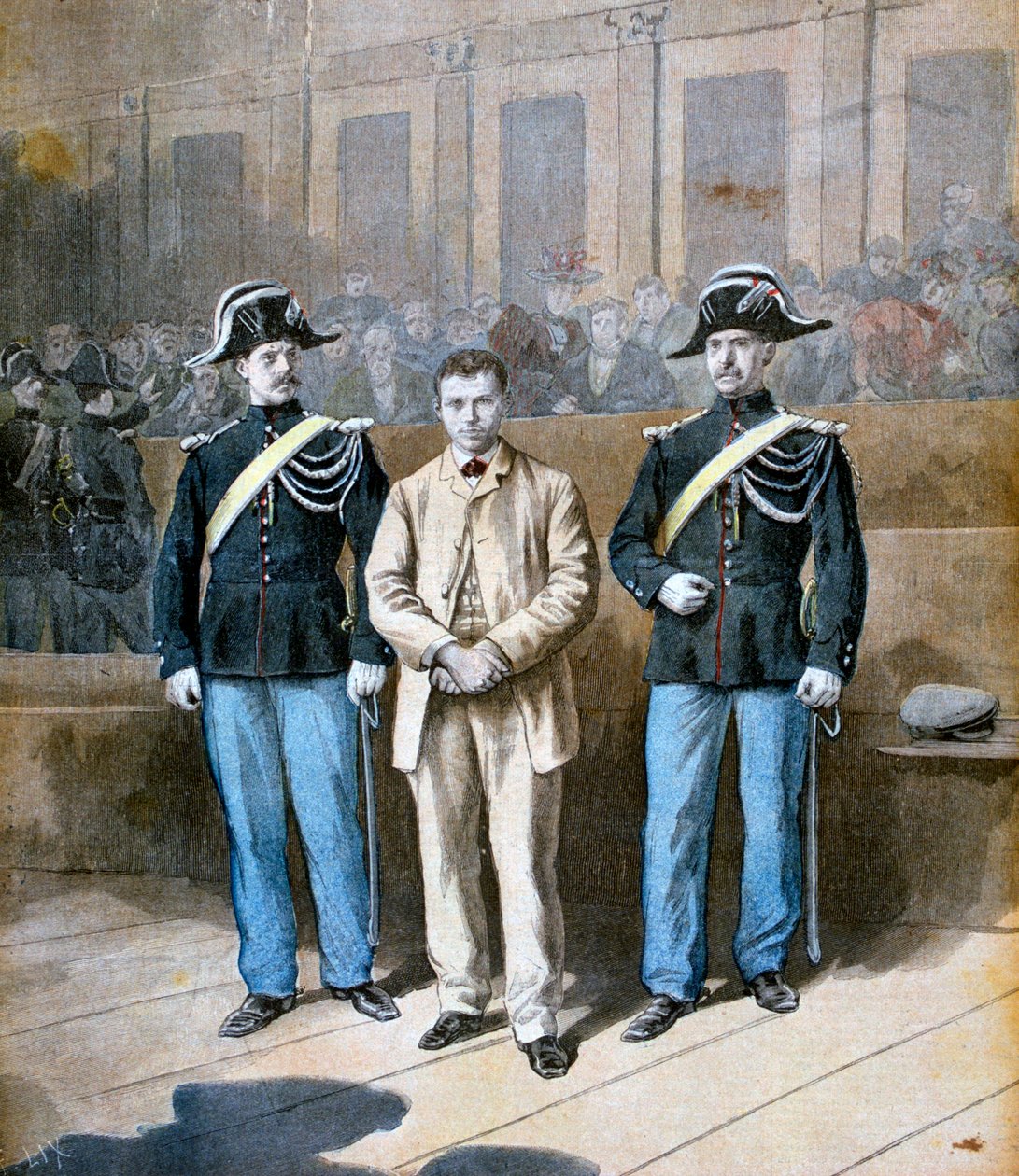 Proces Sante Jeronimo Caserio, włoskiego anarchisty i zabójcy, 1894 autorstwa Frederic Lix
