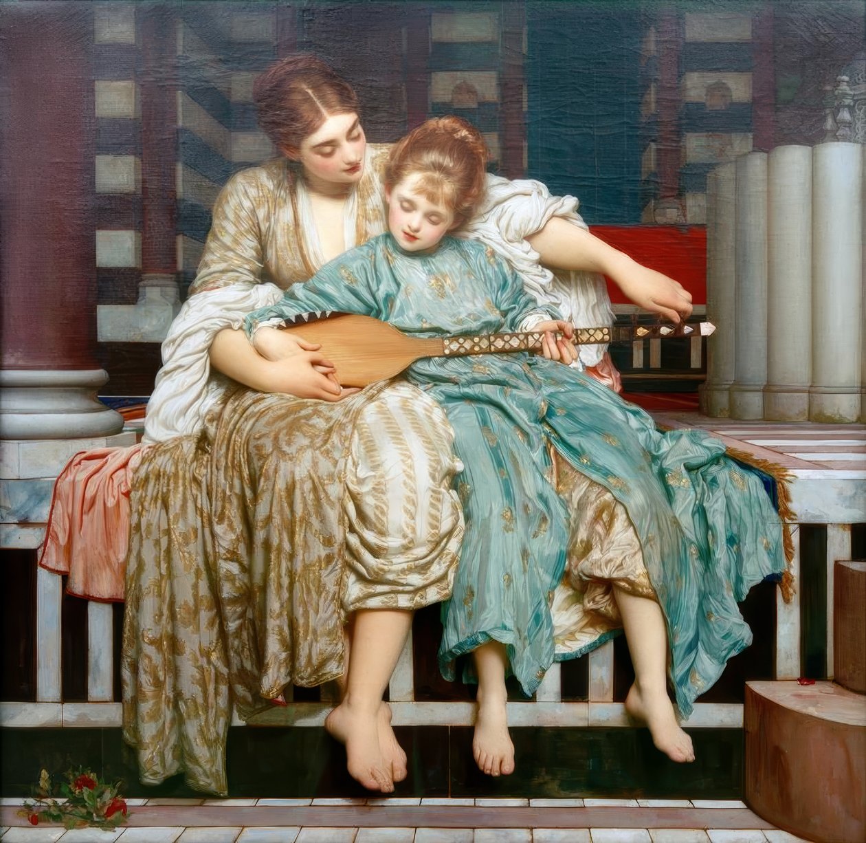 lekcja muzyki autorstwa Frederic Lord Leighton