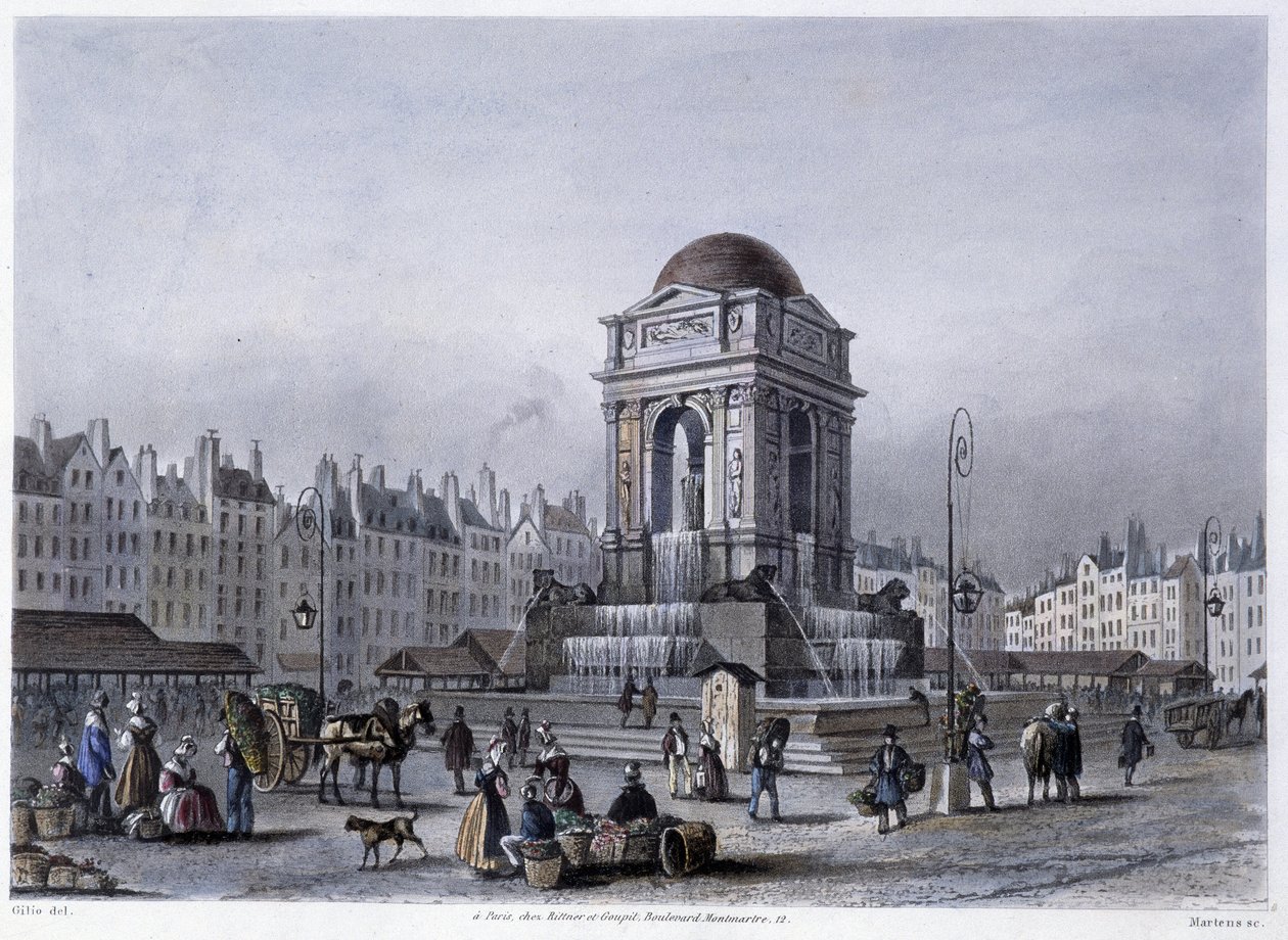Fontaine des Innocents - w „Paryżu en 1832” autorstwa Martens autorstwa Frederic Martens