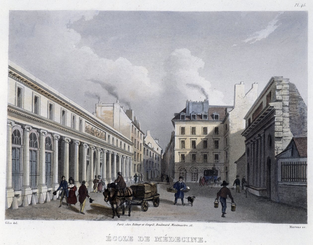 Szkoła Medyczna - w „Paryżu en 1832” autorstwa Martens autorstwa Frederic Martens