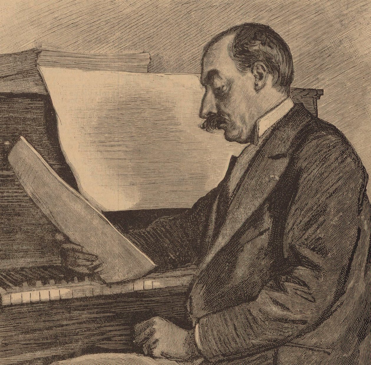 Portret pianisty i kompozytora André Messagera 1853-1929, 1891. autorstwa Frederic Regamey