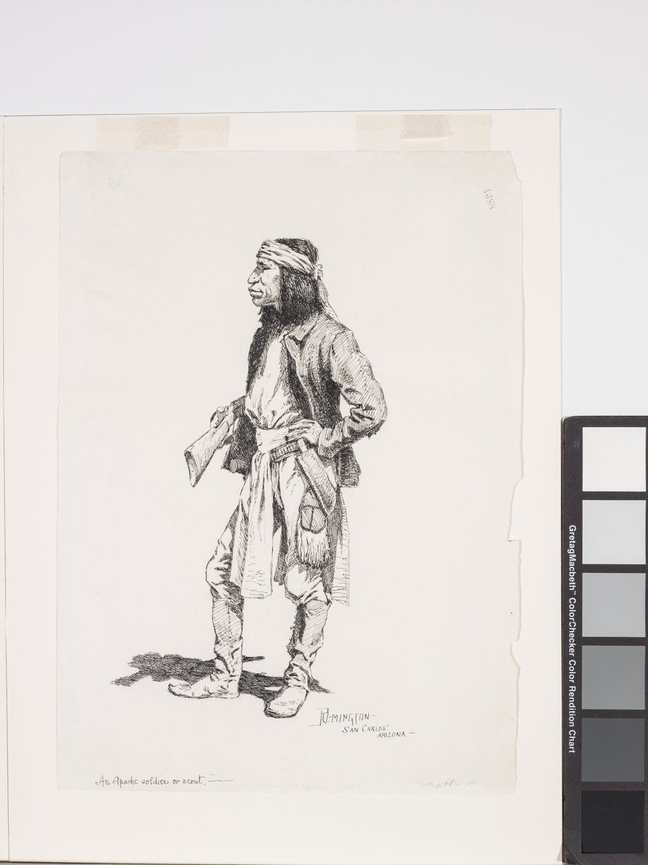 Żołnierz Apaczów lub zwiadowca autorstwa Frederic Remington