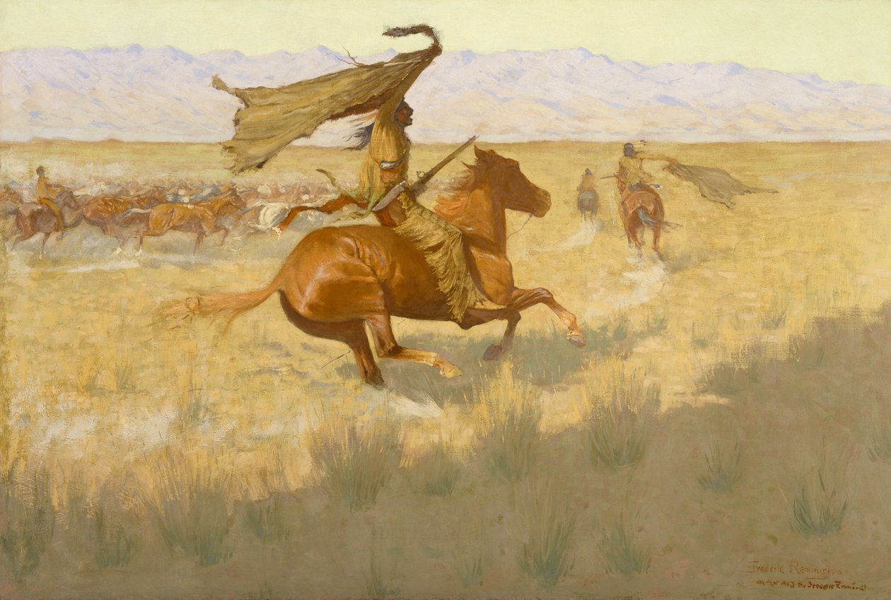 Zmiana właściciela (The Stampede: Horse Thieves) 1903 autorstwa Frederic Remington