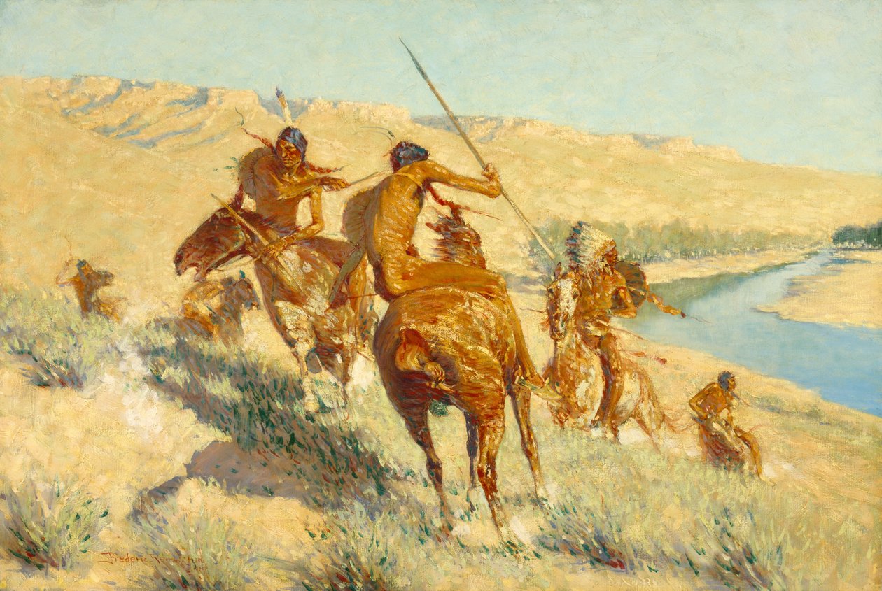 Odcinek Buffalo Gun (Nawiedzenie Buffalo Gun: Buffalo Episode) 1909 autorstwa Frederic Remington