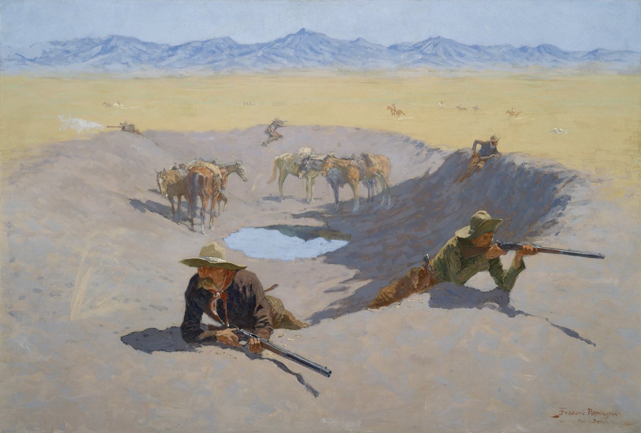 Walka o wodopój, 1903 autorstwa Frederic Remington