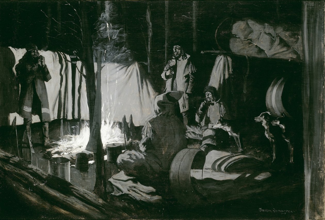 Pierwszy i najlepszy obóz wyprawy autorstwa Frederic Remington