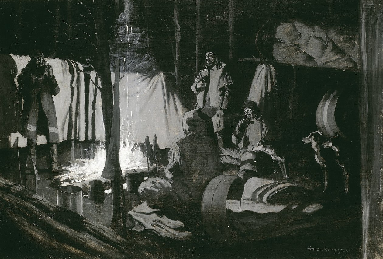 Pierwszy i najlepszy obóz podróży, 1895 autorstwa Frederic Remington