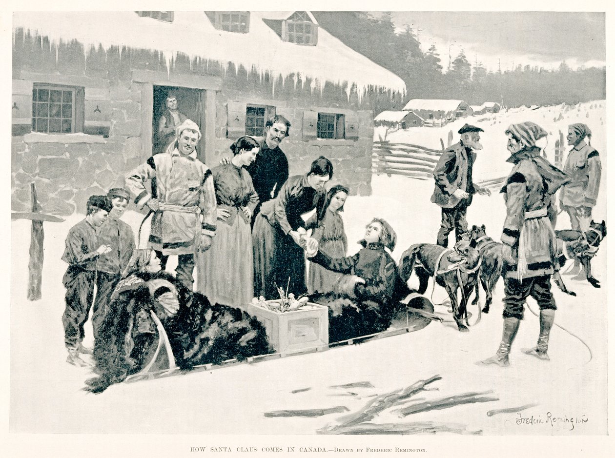 Jak Święty Mikołaj przybywa do Kanady? autorstwa Frederic Remington