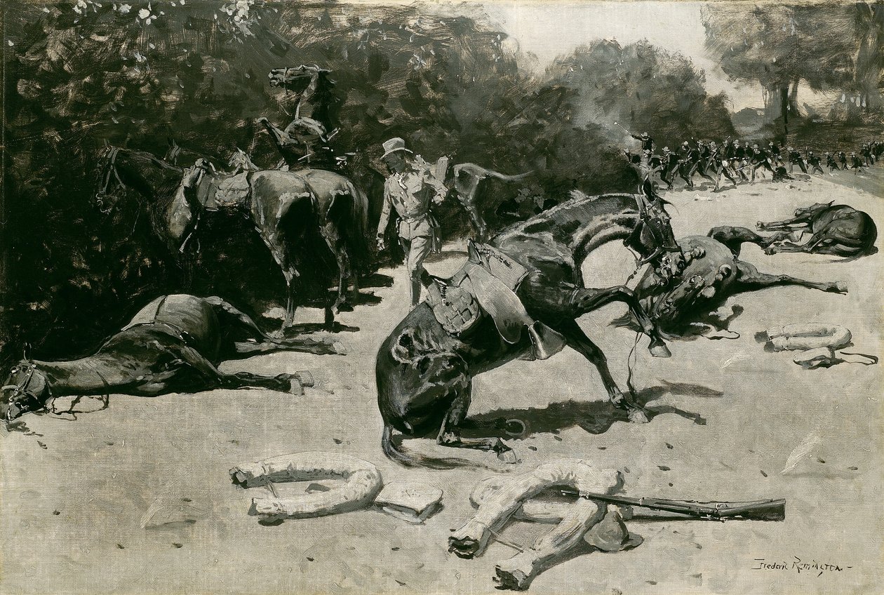 Jak konie zginęły za swój kraj w Santiago autorstwa Frederic Remington