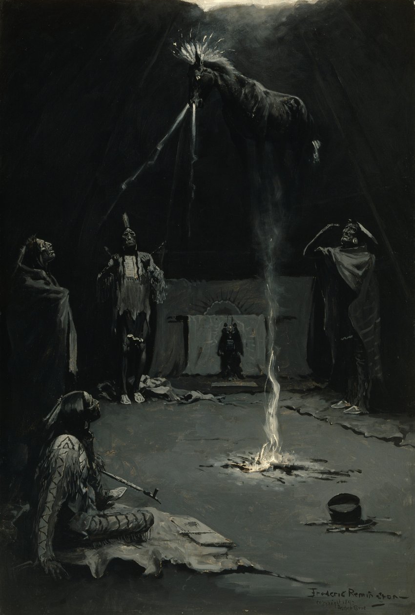 Indyjski bóg ognia (Wędrówka leczniczego konia) autorstwa Frederic Remington