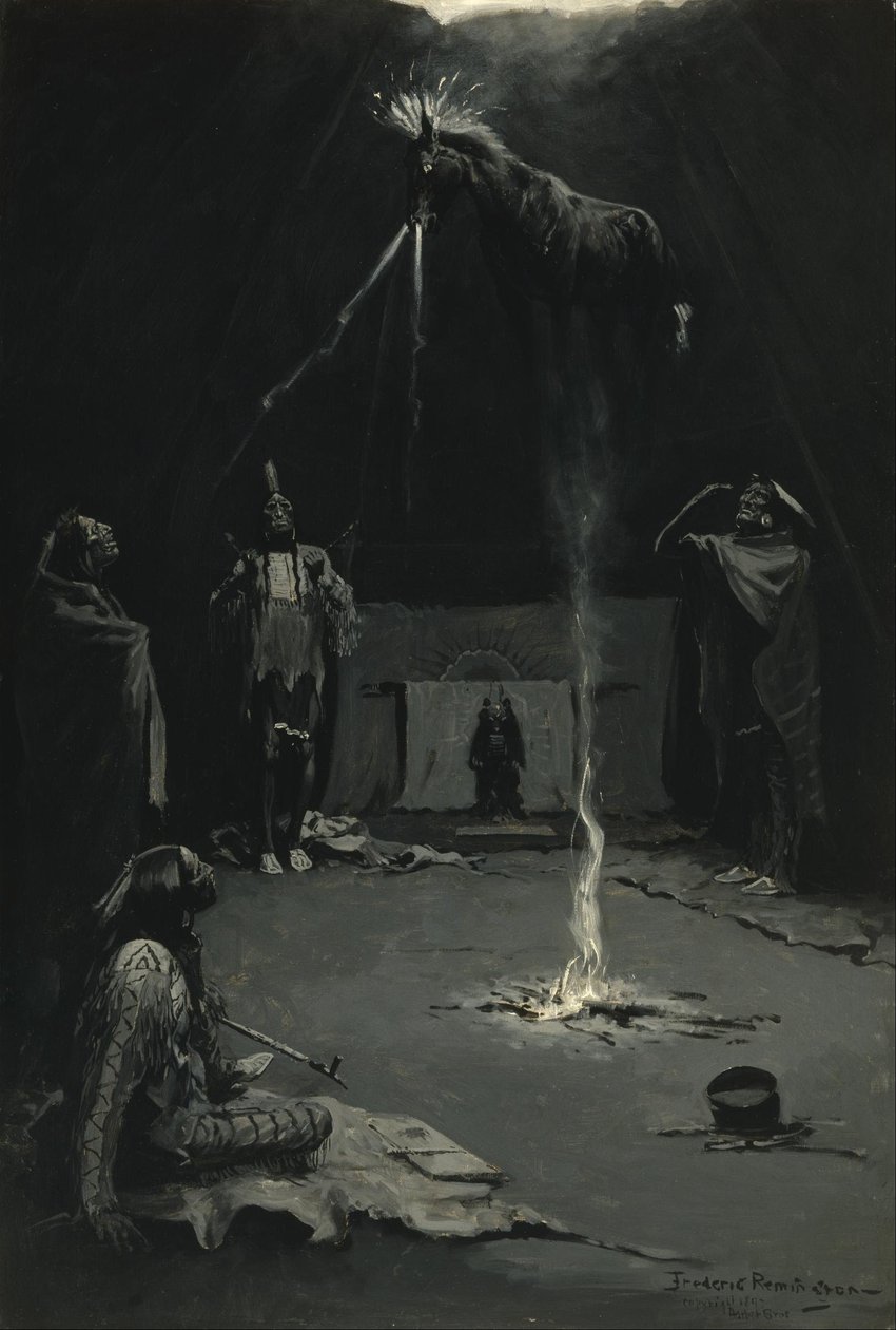 Indyjski bóg ognia (Wędrówka leczniczego konia) autorstwa Frederic Remington