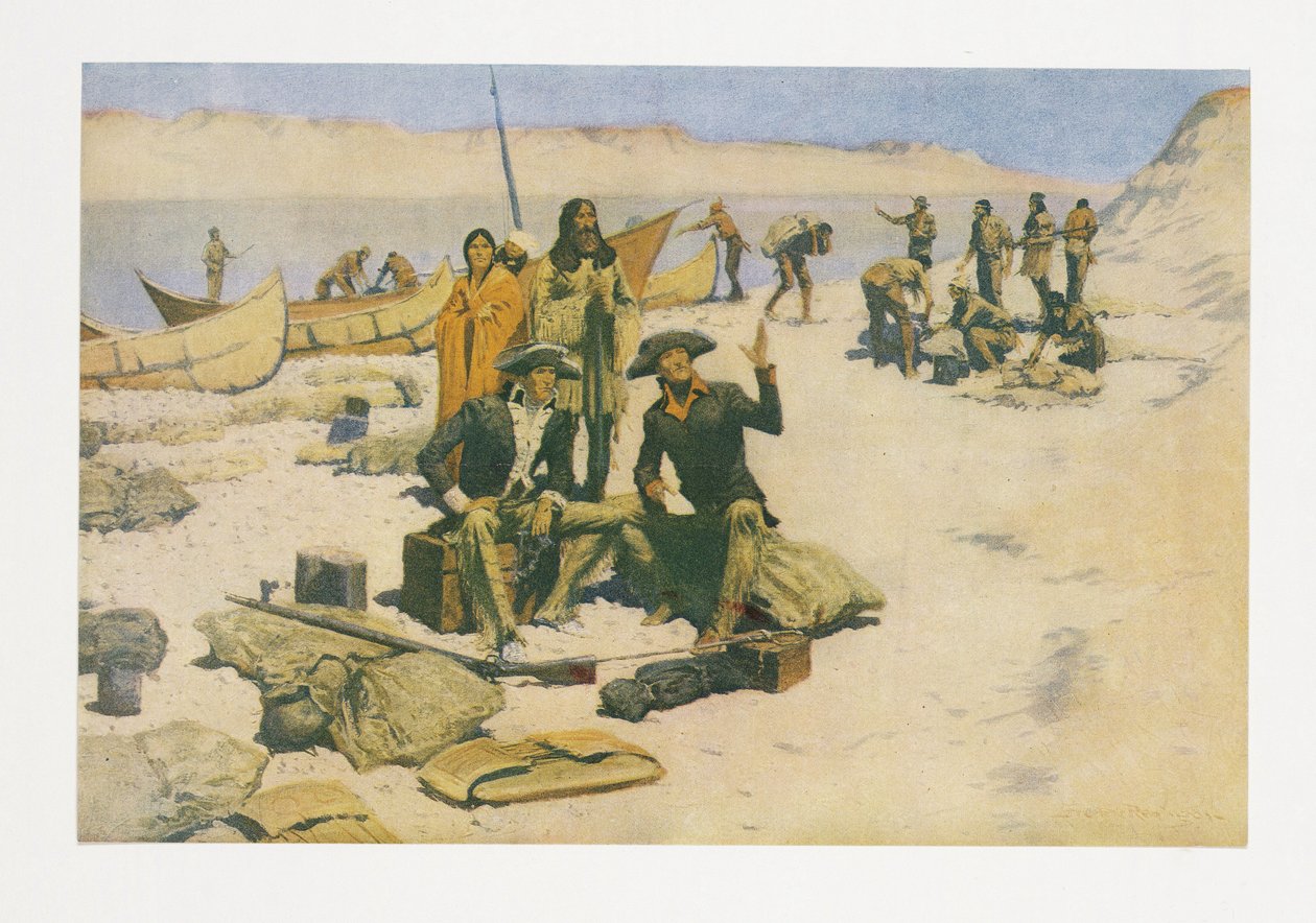 Lewis i Clark, z Colliers Magazine, wyd. 1906 autorstwa Frederic Remington