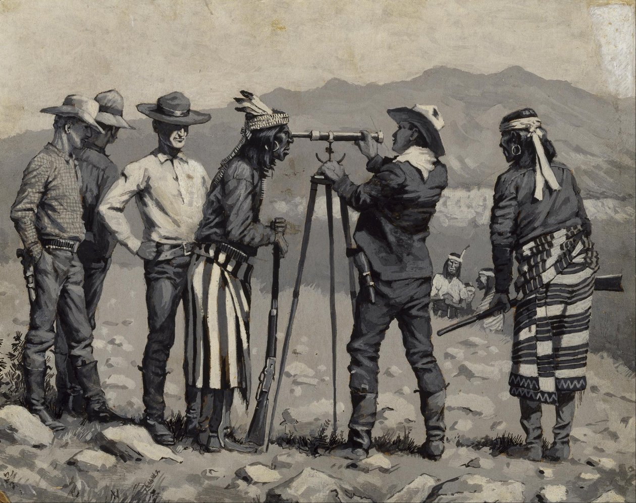 Spojrzenie przez teleskop autorstwa Frederic Remington