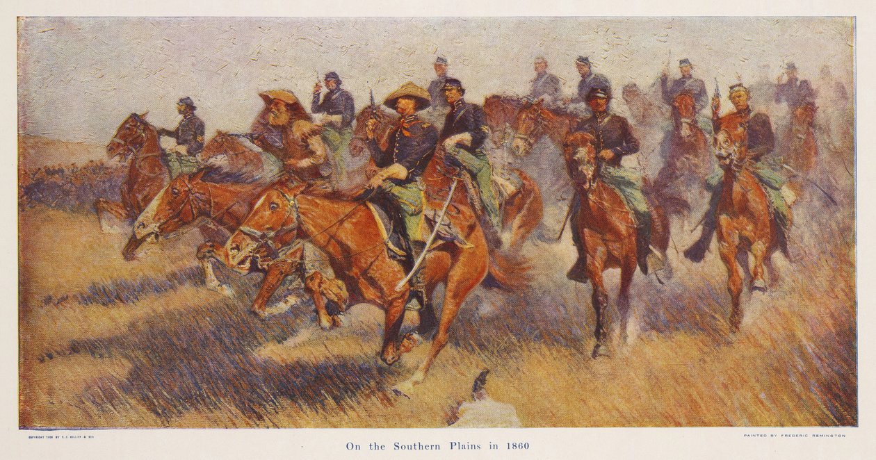 Na Równinach Południowych w 1860, wyd.1909 autorstwa Frederic Remington