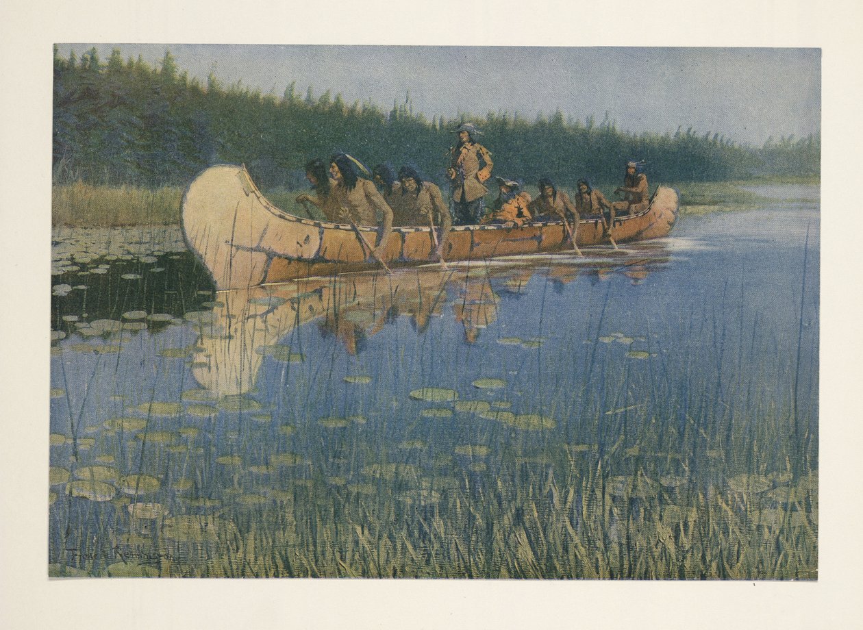 Pierre-Esprit Raddison (1636-1710), z Colliers Weekly, wyd. 1906 autorstwa Frederic Remington