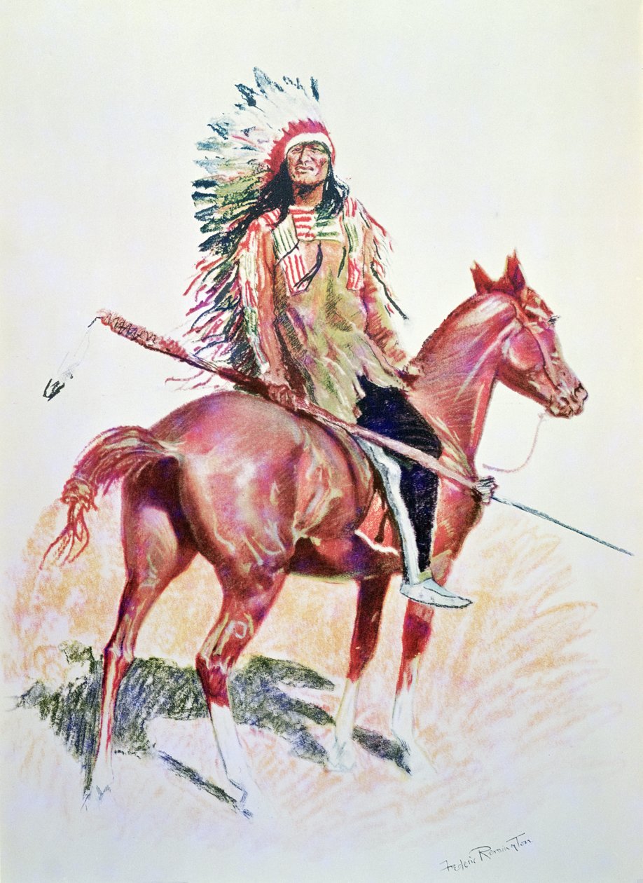 Sioux Chief (kolor lito) autorstwa Frederic Remington