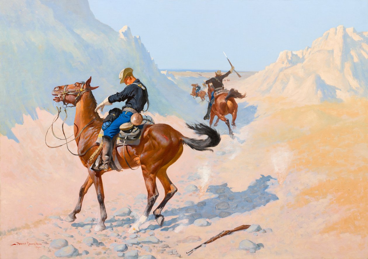 Straż Przednia lub Ofiara Wojskowa (Zasadzka) autorstwa Frederic Remington
