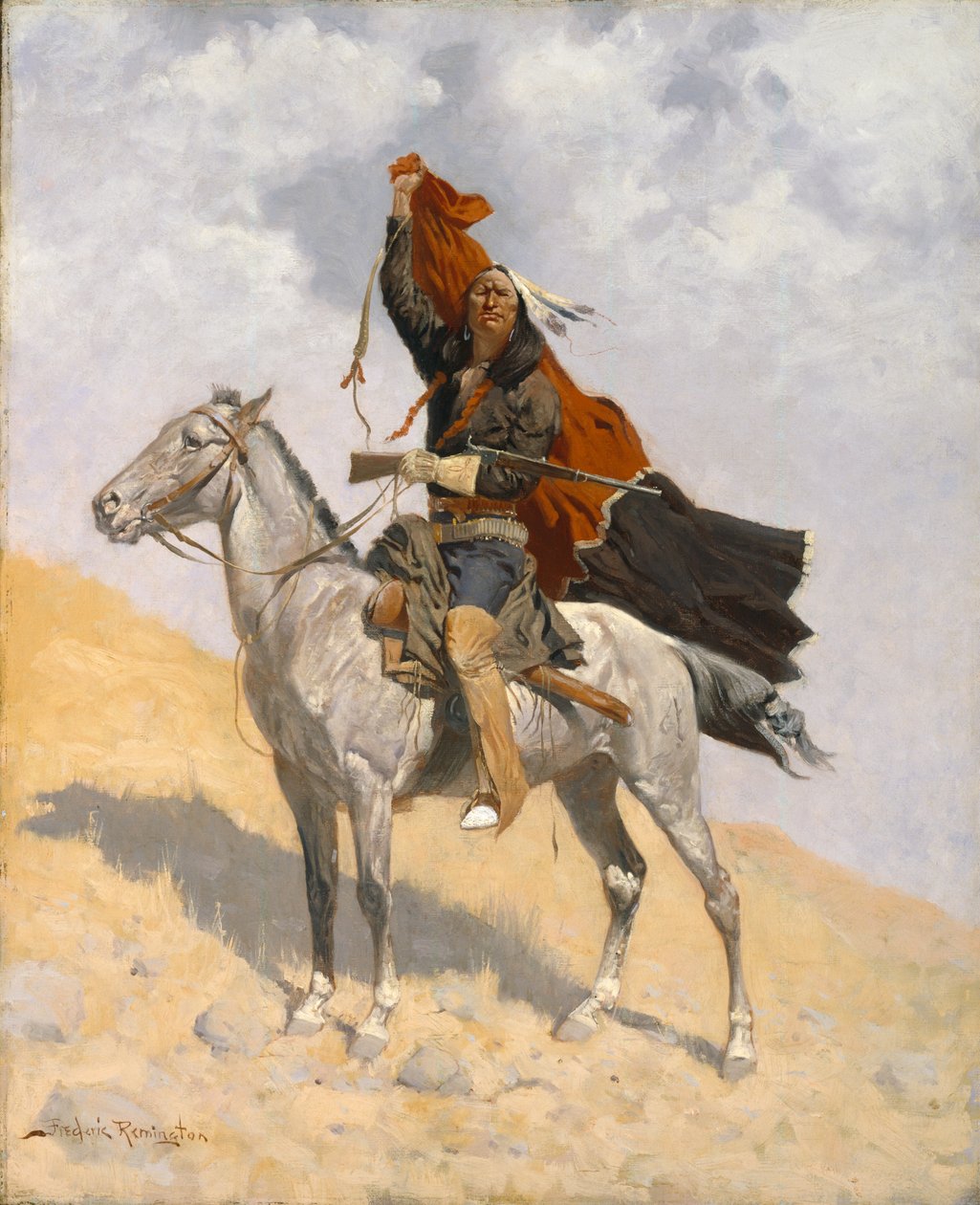 Sygnał koc, c.1896 autorstwa Frederic Remington