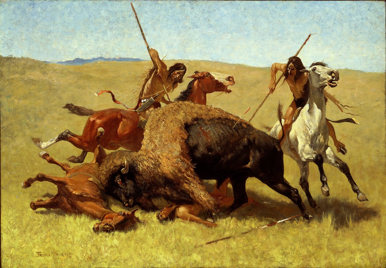 Polowanie na bizony autorstwa Frederic Remington