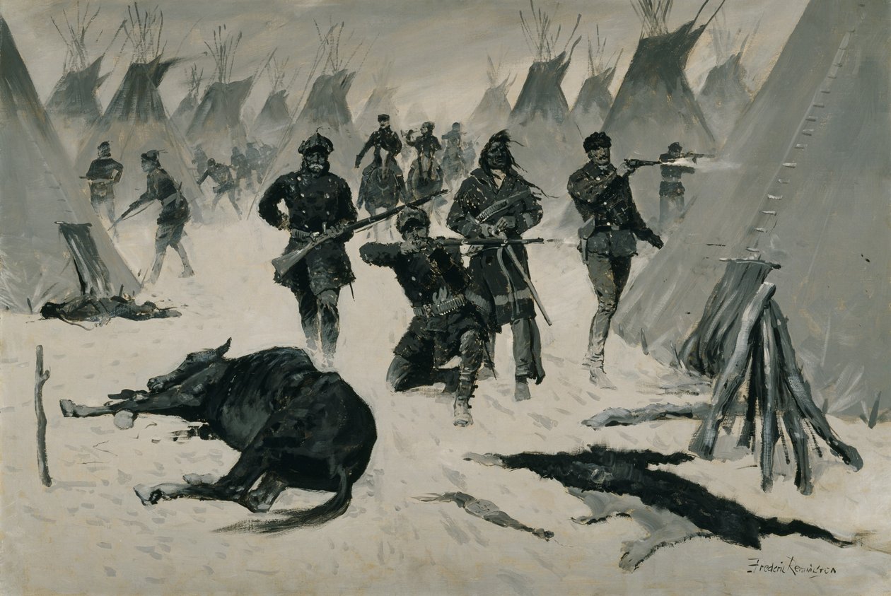 Pokonanie Szalonego Konia autorstwa Frederic Remington