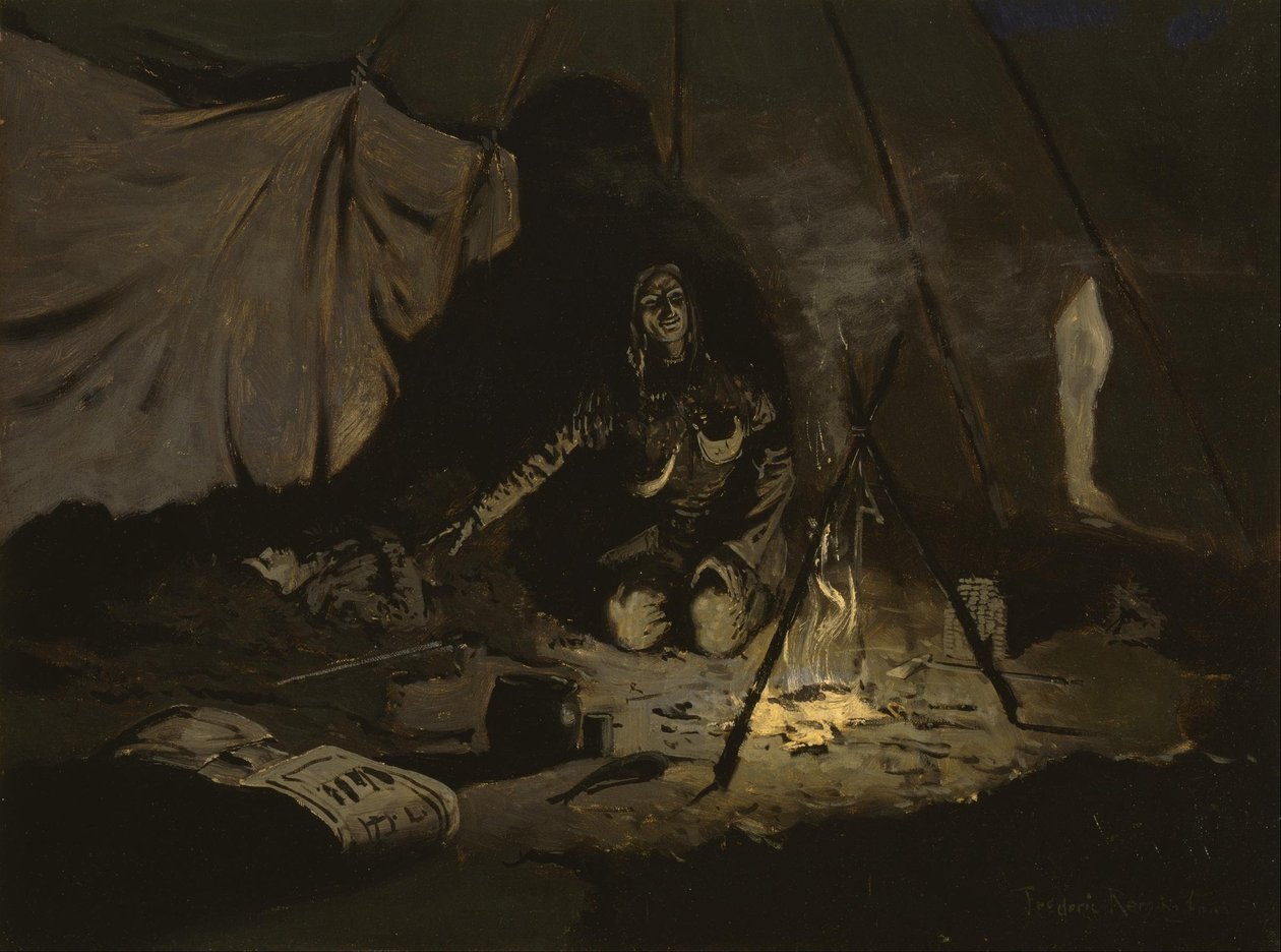 Suche liście przetrwały dłużej niż ona autorstwa Frederic Remington